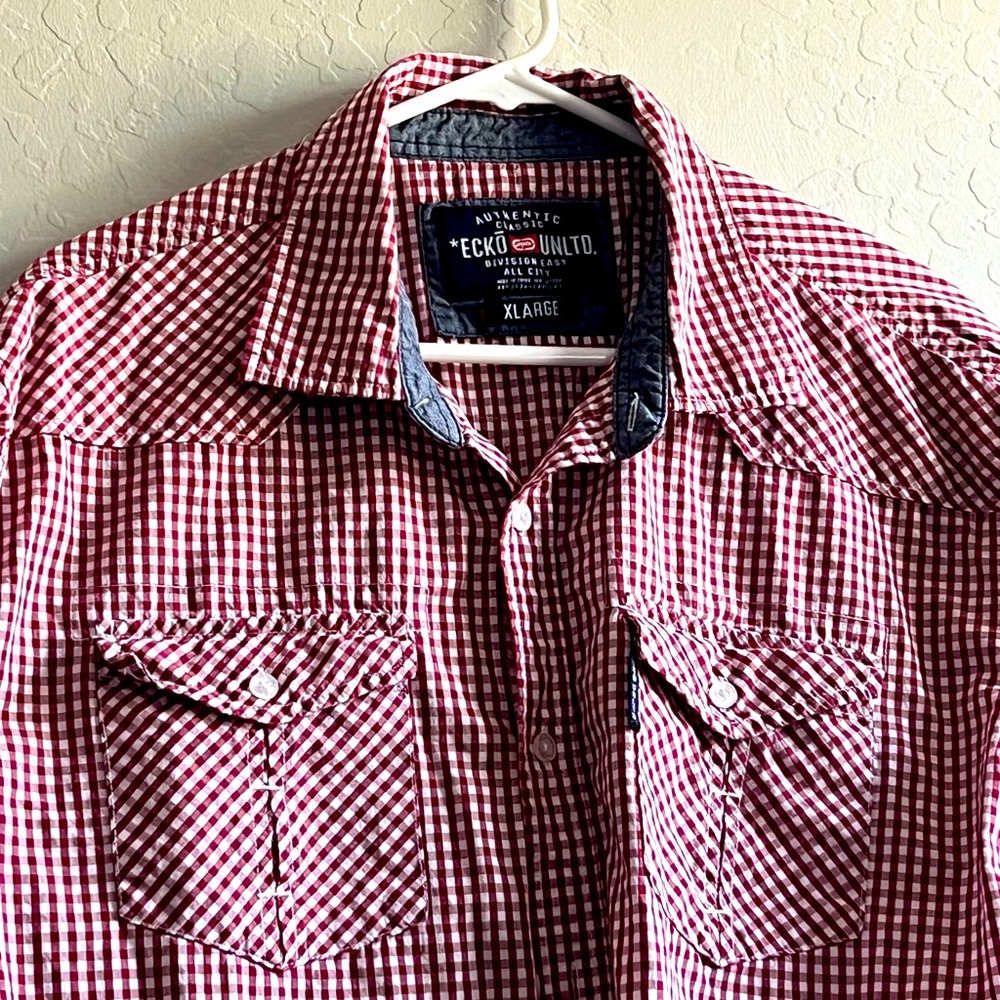 Ecko Unltd XL Long Sleeve Button Up Shirt Lightweight Western wear. Classic